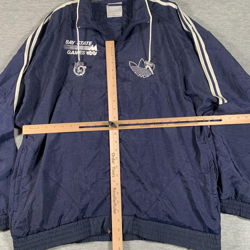 Vintage Adidas Track Jacket Mens Large Blue Bay State Games Celtics 90s - Picture 8 of 14